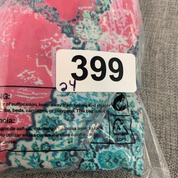 NY Collection Cute Lightweight Blouse Pink Green Round Neck Petite Small - Picture 12 of 12